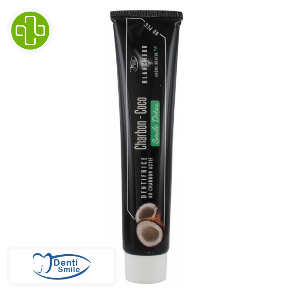 Denti Smile Detox Dentifrice Charbon Coco Goût Menthe 100g Maroc