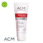 Produit de la marque ACM Sébionex Actimat Teinté Crème Anti-Imperfections - 40ml sur un fond blanc avec un logo Parachezvous et celui de de la marque ACM