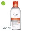 Produit de la marque ACM Sensitélial Lotion Micellaire - 250ml sur un fond blanc avec un logo Parachezvous et celui de de la marque ACM