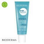 Produit de la marque Bioderma ABCDerm Babysquam Croûtes de Lait Crème Hydratante Régulatrice - 40ml sur un fond blanc avec un logo Parachezvous et celui de de la marque Bioderma