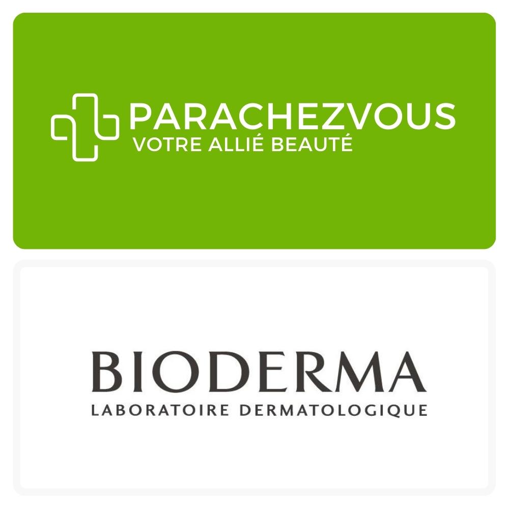 Logo de la marque bioderma maroc et celui de la parapharmacie en ligne parachezvous