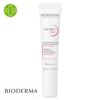 Produit de la marque Bioderma Sensibio Gel Contour des Yeux Apaisant - 15ml sur un fond blanc avec un logo Parachezvous et celui de de la marque Bioderma