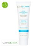 Produit de la marque Capiderma Crème Hydratante Visage Vitamine C & Acide Hyaluronique Soins Intensifs - 40ml sur un fond blanc avec un logo Parachezvous et celui de de la marque Capiderma