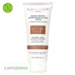 Produit de la marque Capiderma Kératine Masque Traitant Réparateur Intense - 200ml sur un fond blanc avec un logo Parachezvous et celui de de la marque Capiderma