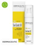 Produit de la marque Dermaceutic Sun Ceutic Protection Solaire Anti-Âge Invisible Spf50 - 50ml sur un fond blanc avec un logo Parachezvous et celui de de la marque Dermaceutic