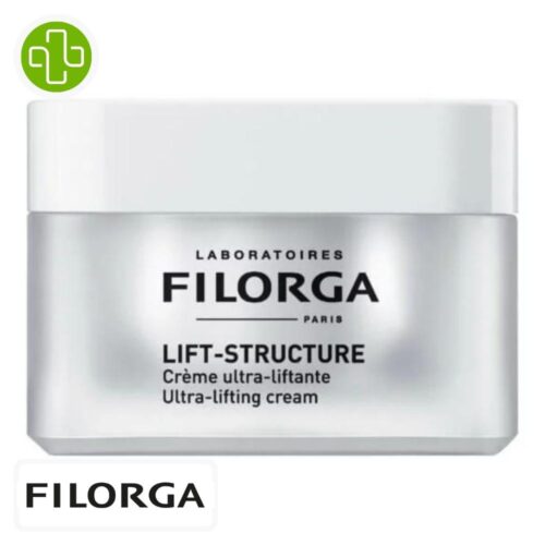 Produit de la marque Filorga Lift-Structure Crème Ultra-Liftante - 50ml sur un fond blanc avec un logo Parachezvous et celui de de la marque Filorga
