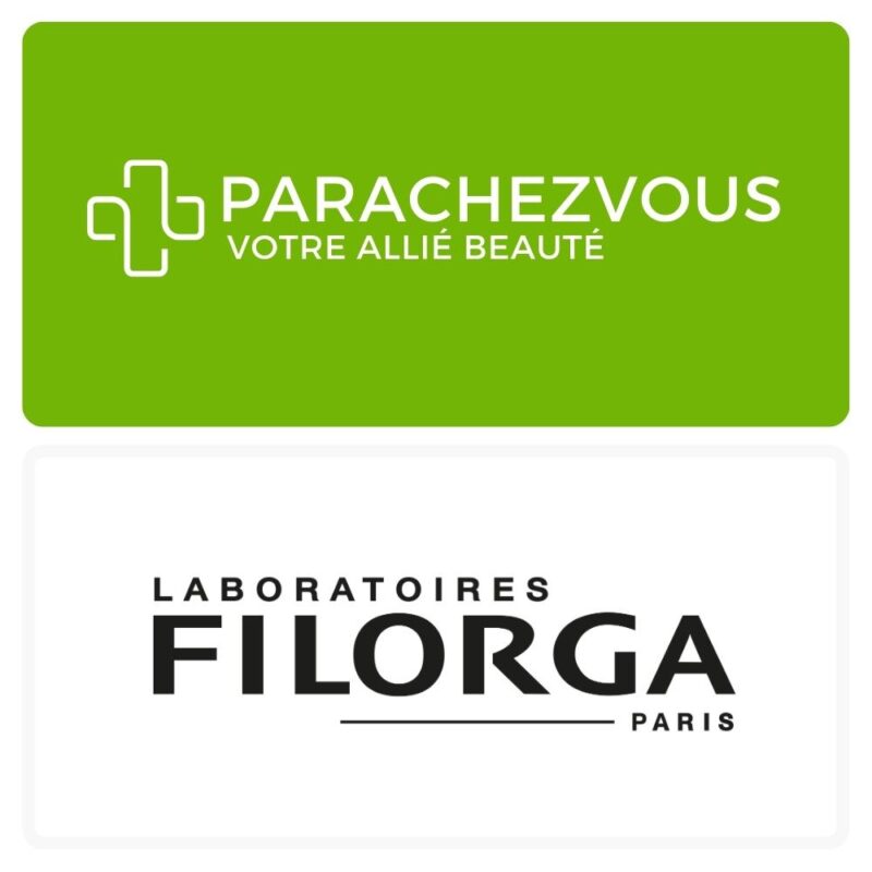 Logo de la marque filorga maroc et celui de la parapharmacie en ligne parachezvous