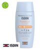 Produit de la marque Isdin Fotoprotector Fusion Gel Sport Solaire Spf50 - 100ml sur un fond blanc avec un logo Parachezvous et celui de la marque ISDIN