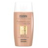 Produit de la marque Isdin Fotoprotector Fusion Water Color Medium Solaire Toucher Sec Teinté Spf50 - 50ml sur un fond blanc avec un logo Parachezvous et celui de la marque ISDIN