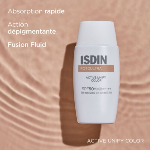 Isdin Fotoultra 100 Active Unify Color Solaire Teinte Depigmentant Spf50 50ml 5