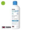 Produit de la marque Isdin Nutratopic Gel de Bain Émollient - 400ml sur un fond blanc avec un logo Parachezvous et celui de la marque ISDIN