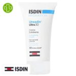 Produit de la marque Isdin Ureadin Ultra 30 Crème Exfoliante - 50ml sur un fond blanc avec un logo Parachezvous et celui de la marque ISDIN