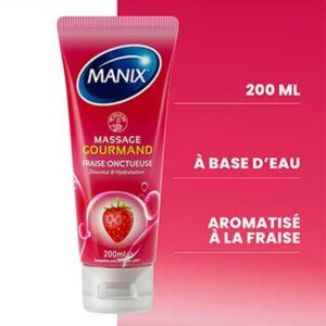 Manix Gel De Massage Gourmand Fraise Comestible Douceur Hydratation 200ml 2