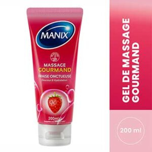 Manix Gel De Massage Gourmand Fraise Comestible Douceur Hydratation 200ml