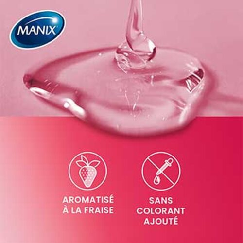 Manix Gel De Massage Gourmand Fraise Comestible Douceur Hydratation 200ml 5