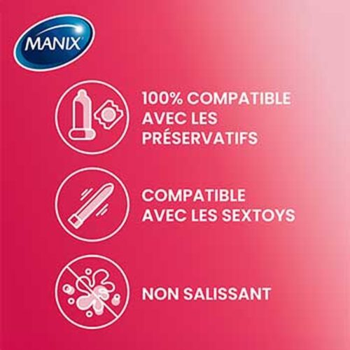 Manix Gel De Massage Gourmand Fraise Comestible Douceur Hydratation 200ml 6
