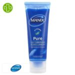 Produit de la marque Manix Pure Gel Lubrifiant Hydratation & Douceur - 80ml sur un fond blanc avec un logo Parachezvous et celui de de la marque Manix