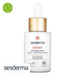 Produit de la marque Sesderma Samay Sérum Liposomique Anti-Âge - 30ml sur un fond blanc avec un logo Parachezvous et celui de de la marque Sesderma