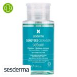 Produit de la marque Sesderma Sensyses Cleanser Sebum Démaquillant - 200ml sur un fond blanc avec un logo Parachezvous et celui de de la marque Sesderma