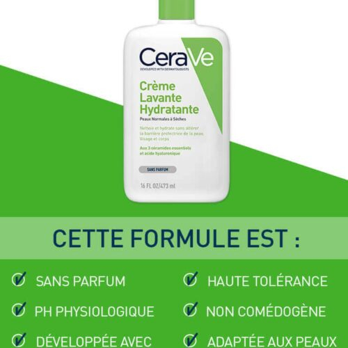 Cerave Creme Lavante Hydratante Peau Normale A Seche 473ml 4