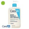Produit de la marque CeraVe SA Gel Nettoyant Anti-Rugosités Peaux Sèches, Rugueuses & Squameuses - 473ml sur un fond blanc avec un logo Parachezvous et celui de de la marque CeraVe