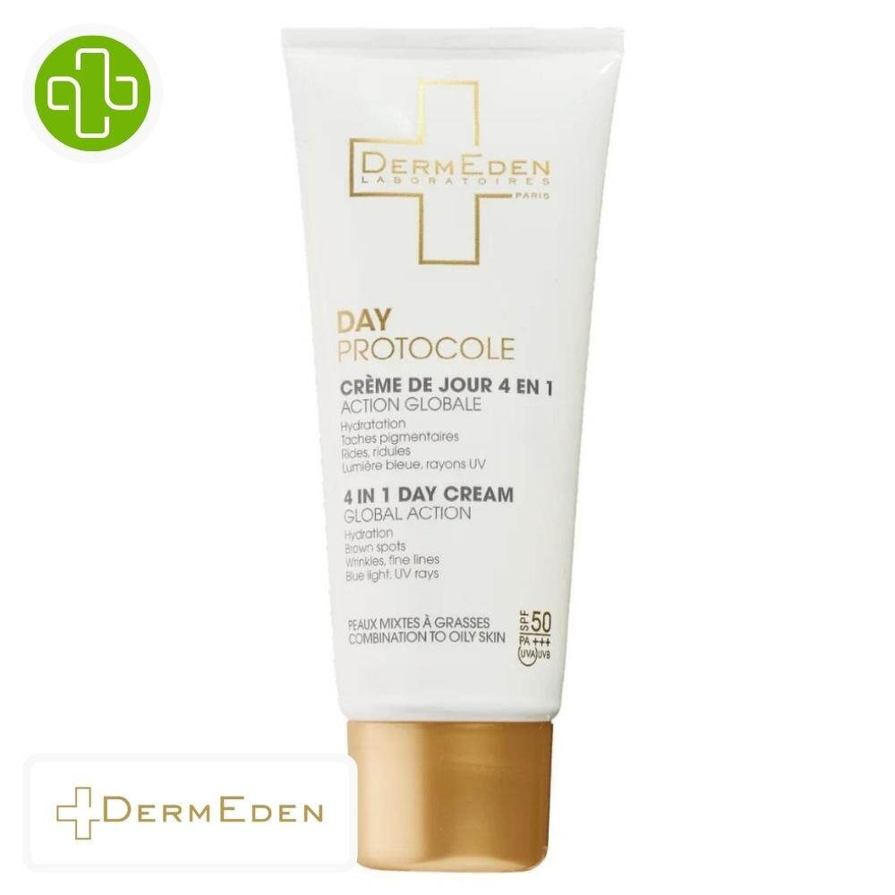 Dermeden Day Protocole Creme De Jour 4en1 Action Globale Peau Mixte A Grasse Spf50 50ml
