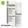 Produit de la marque Eptaderm Epta Spot Crème Dépigmentante - 30ml sur un fond blanc avec un logo Parachezvous et celui de de la marque Eptaderm