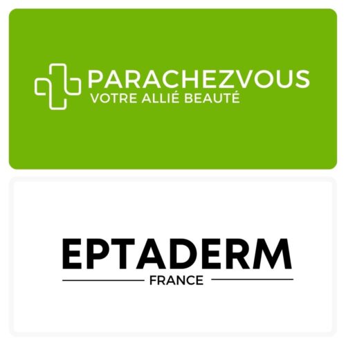Logo de la marque eptaderm maroc et celui de la parapharmacie en ligne parachezvous