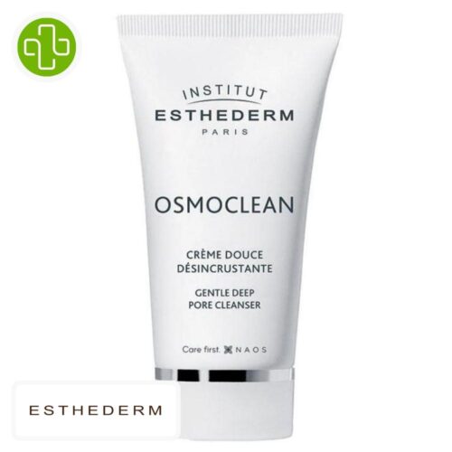 Produit de la marque Esthederm Osmoclean Crème Douce Désincrustante - 75ml sur un fond blanc avec un logo Parachezvous celui de de la marque Esthederm