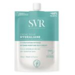 Produit de la marque SVR Hydraliane Riche Crème Hydratante Intense Peaux Sèches – 40ml sur un fond blanc avec un logo Parachezvous et celui de de la marque SVR