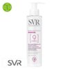 Produit de la marque SVR Sensifine 9 Dermo-Nettoyant Démaquillant Apaisant Intense – 200ml sur un fond blanc avec un logo Parachezvous et celui de de la marque SVR
