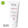 Produit de la marque SVR Sensifine AR Crème Solaire Apaisante Anti-Rougeurs Spf50 – 50ml sur un fond blanc avec un logo Parachezvous et celui de de la marque SVR