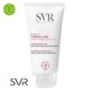 Produit de la marque SVR Topialyse Barrière Crème Réparatrice Anti-Grattage Anti-Irritations – 50ml sur un fond blanc avec un logo Parachezvous et celui de de la marque SVR