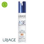 Produit de la marque Uriage Age Protect Crème Anti-Âge Multi-Actions Spf30 – 40ml sur un fond blanc avec un logo Parachezvous et celui de de la marque Uriage