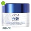 Produit de la marque Uriage Age Protect Crème Peeling Nuit Multi-Actions - 50ml sur un fond blanc avec un logo Parachezvous et celui de de la marque Uriage