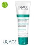 Produit de la marque Uriage Hyséac Masque Gommant – 100ml sur un fond blanc avec un logo Parachezvous et celui de de la marque Uriage