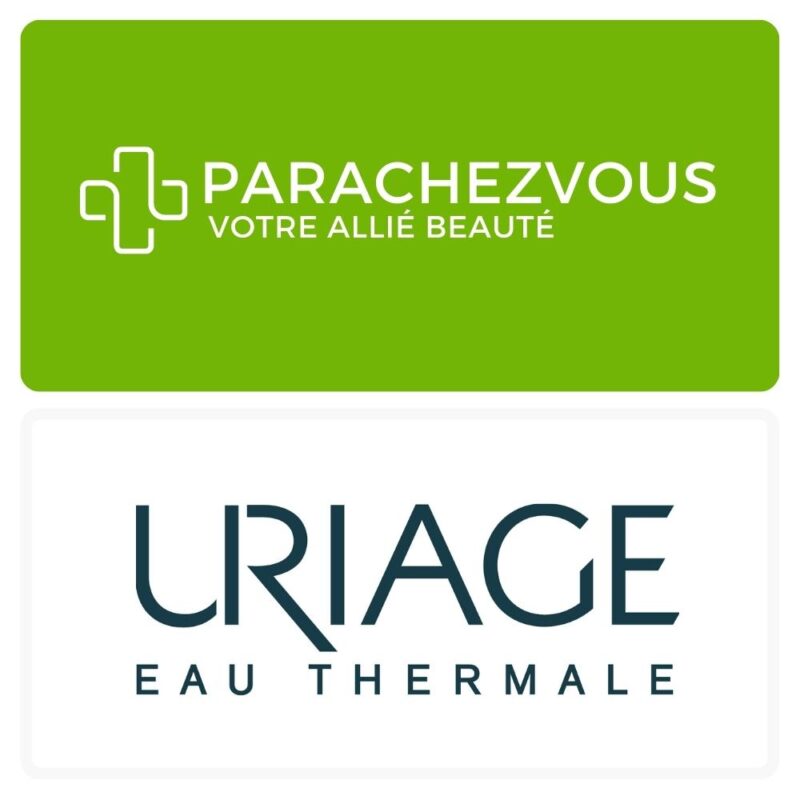 Logo de la marque Uriage Maroc et celui de la parapharmacie en ligne Parachezvous