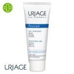 Produit de la marque Uriage Pruriced Gel Apaisant - 100ml sur un fond blanc avec un logo Parachezvous et celui de de la marque Uriage