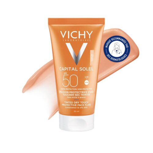 Vichy Capital Soleil Emulsion Protectrice Toucher Sec Teintee Spf50 50ml 2