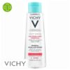 Produit de la marque Vichy Pureté Thermale Eau Micellaire Minérale Démaquillante Peaux Sensibles - 200ml sur un fond blanc avec un logo Parachezvous et celui de de la marque Vichy