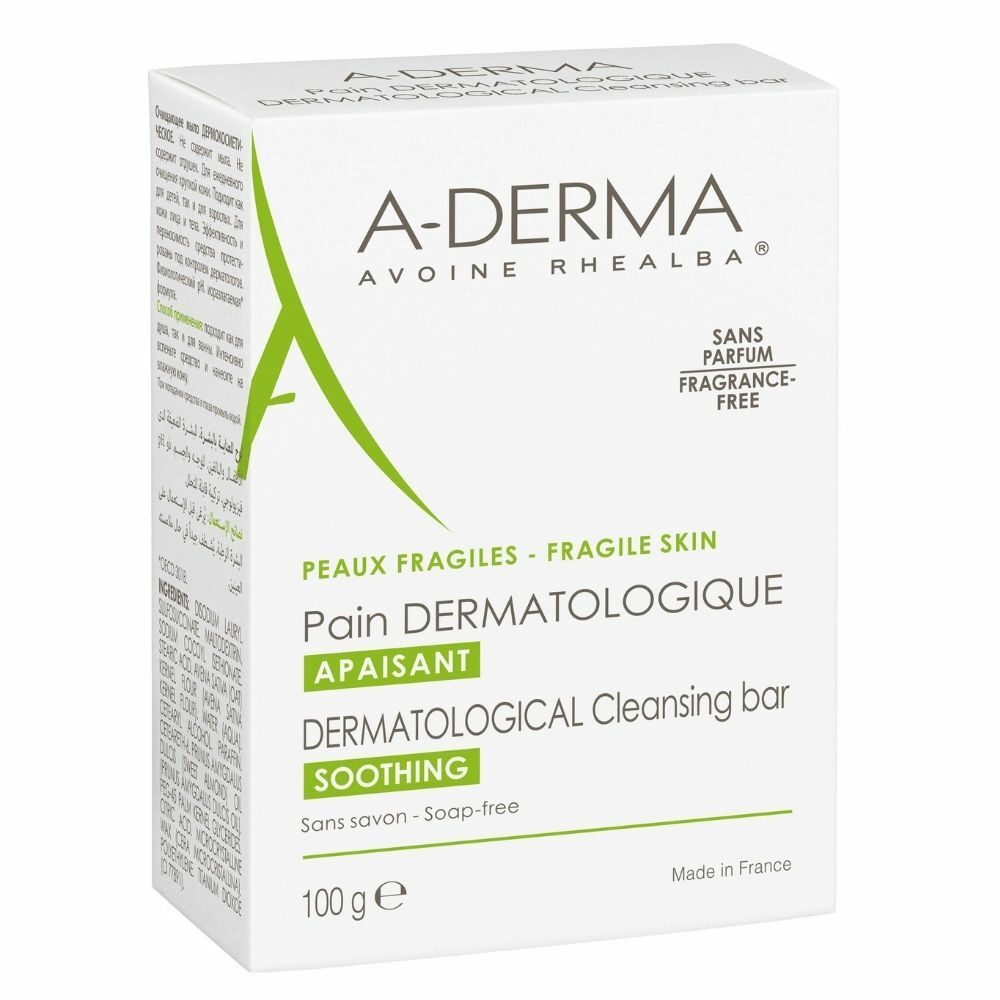 A-derma savon pain dermatologique apaisant sans savon - 100g