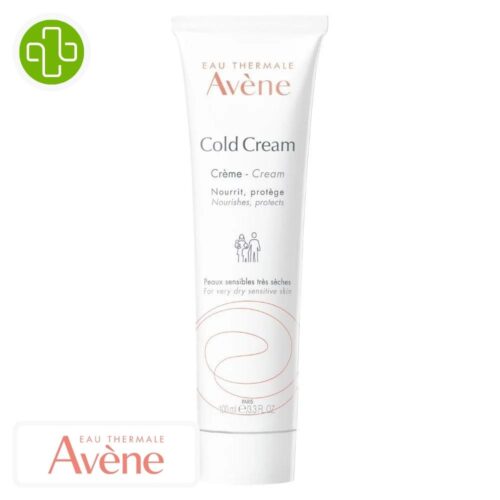Produit de la marque Avène Cold Cream Crème Hydratante Protectrice - 100ml sur un fond blanc avec un logo Parachezvous et celui de de la marque Avène