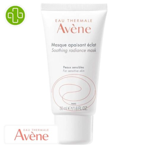 Produit de la marque Avène Masque Apaisant Hydratant - 50ml sur un fond blanc avec un logo Parachezvous et celui de de la marque Avène