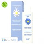 Produit de la marque Camomilla Blu Crème Hydratante - 200ml sur un fond blanc avec un logo Parachezvous et celui de de la marque Camomilla Blu