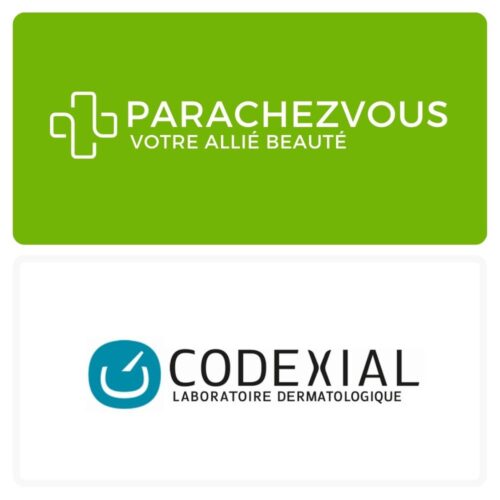 Logo de la marque codexial maroc et celui de la parapharmacie en ligne parachezvous