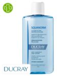 Produit de la marque Ducray Squanorm Lotion Anti-Pelliculaire au Zinc - 200ml sur un fond blanc avec un logo Parachezvous et celui de la marque DUCRAY