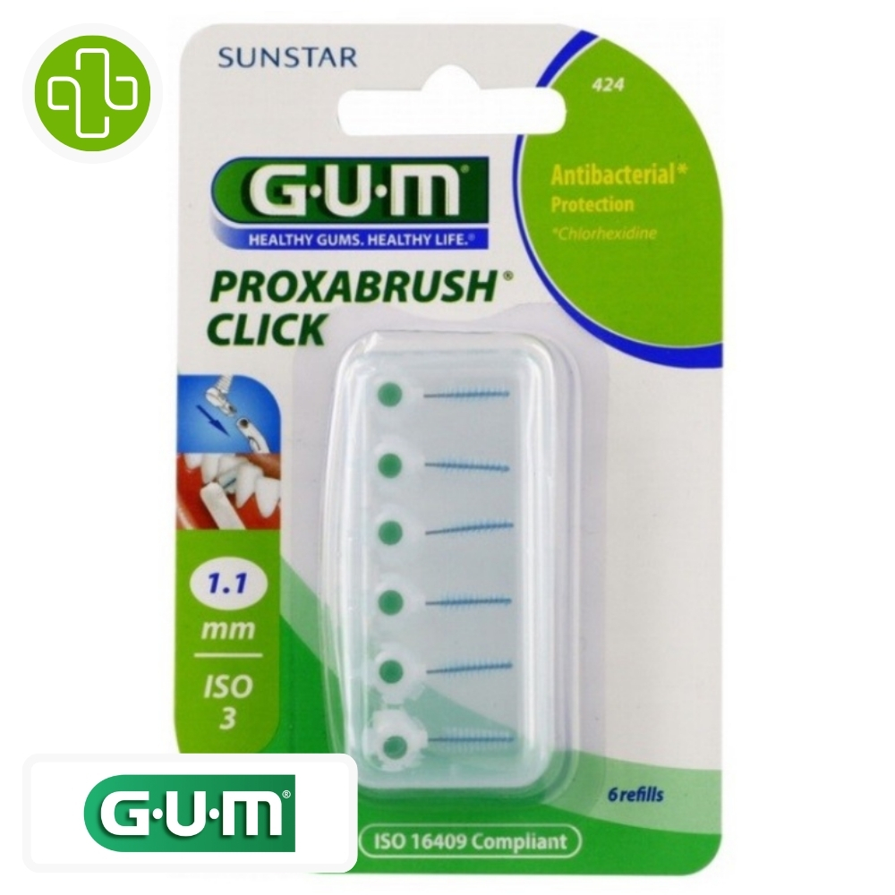 GUM PROXABRUSH CLICK RECHARGES 424 - 1.1 mm