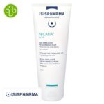 Produit de la marque Isispharma Secalia A.H.A Lait Émollient Kérato-Réducteur – 200ml sur un fond blanc avec un logo Parachezvous et celui de de la marque Isispharma