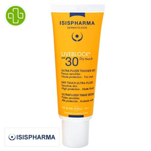Isispharma UVEBlock Ultra-Fluide Solaire Invisible Toucher Sec Spf30 – 40ml Prix Maroc Parapharmacie en ligne Parachezvous