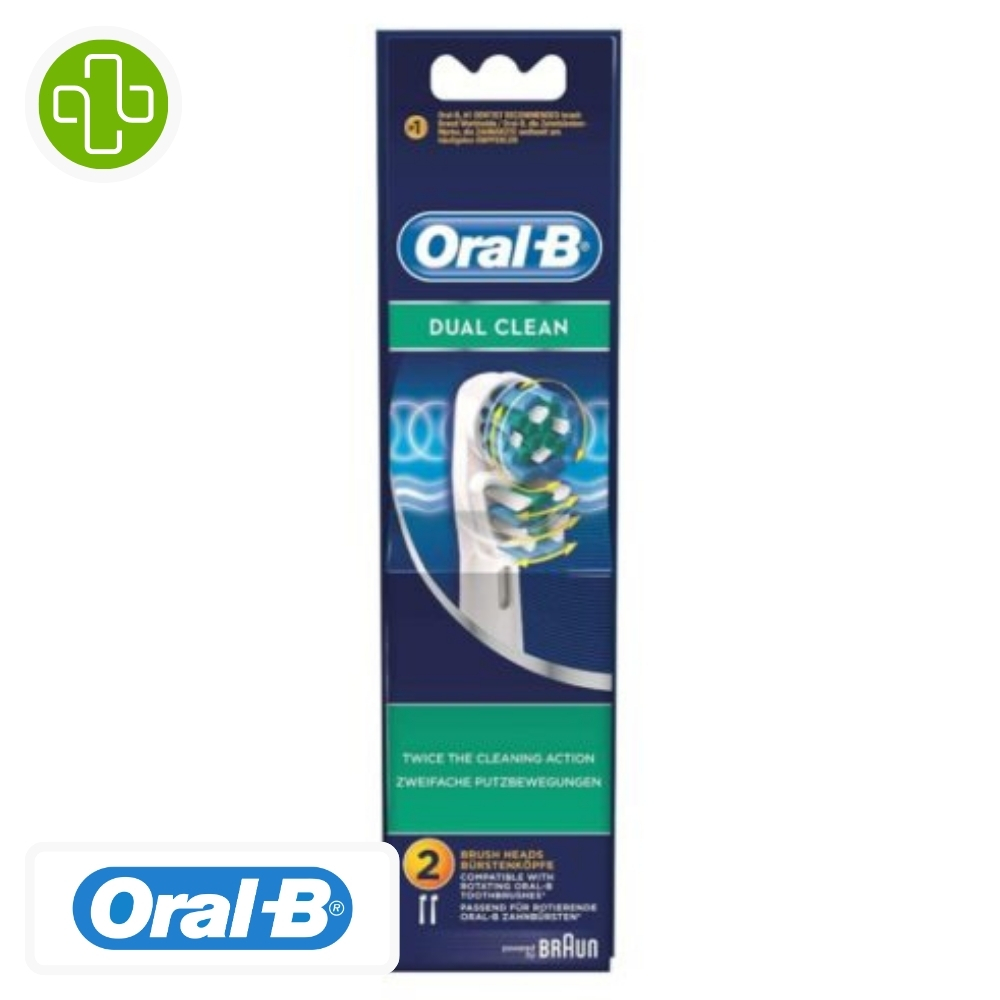 Oral-b dual clean - 2x brossettes de recharges